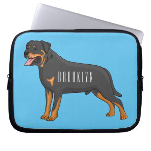 Rottweiler dog cartoon illustration laptop sleeve
