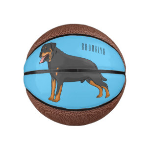Rottweiler dog cartoon illustration mini basketball