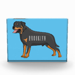 Rottweiler dog cartoon illustration photo block
