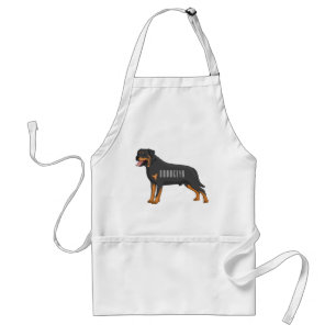 Rottweiler dog cartoon illustration standard apron