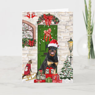 Rottweiler Dog Christmas  Card