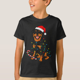 Rottweiler Dog Christmas Lights Santa Xmas Pet Dog T-Shirt