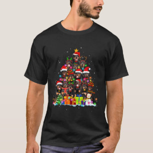 Rottweiler Dog Christmas Lights Tree Pet Dog Lover T-Shirt