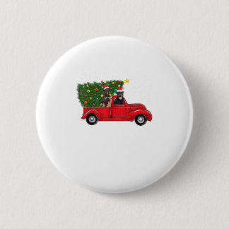 Rottweiler Dog Christmas On Red Car Truck wi 6 Cm Round Badge