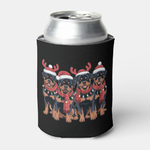 Rottweiler Dog Christmas Xmas Family Dad Mum Can Cooler