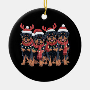 Rottweiler Dog Christmas Xmas Family Dad Mum Ceramic Tree Decoration