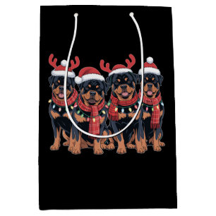 Rottweiler Dog Christmas Xmas Family Dad Mum Medium Gift Bag