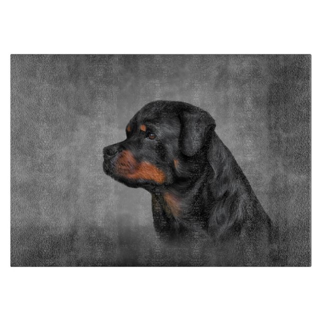 Rottweiler dog cutting board (Front)