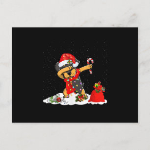 Rottweiler Dog Dabbing Funny Christmas Gift Announcement Postcard