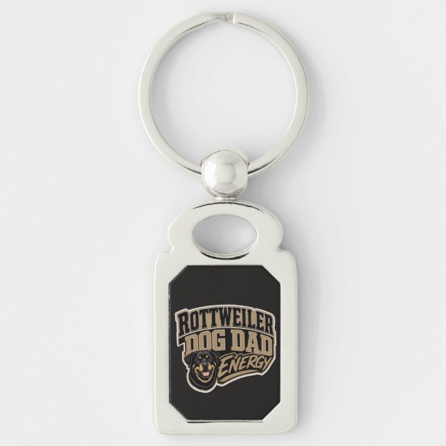 Rottweiler Dog Dad Energy  Key Ring (Front)