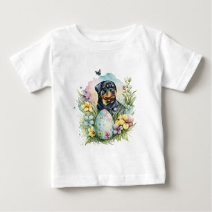 Rottweiler Dog Easter Egg, Happy Easter Rottweiler Baby T-Shirt