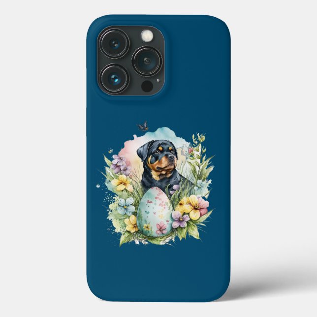 Rottweiler Dog Easter Egg, Happy Easter Rottweiler Case-Mate iPhone Case (Back)