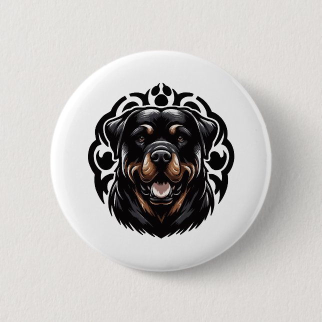 Rottweiler Dog Face 6 Cm Round Badge (Front)