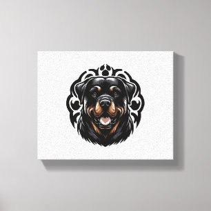Rottweiler Dog Face Canvas Print