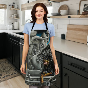 Rottweiler Dog Gargoyle Fantasy Apron