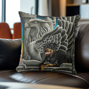 Rottweiler Dog Gargoyle Fantasy Cushion