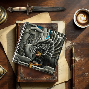 Rottweiler Dog Gargoyle Fantasy Notebook