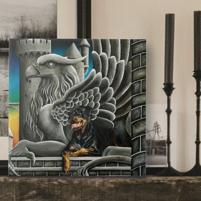 Rottweiler Dog Gargoyle Fantasy Tile (Creator Uploaded)