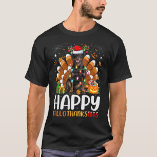 Rottweiler Dog Halloween Christmas Happy Hallothan T-Shirt
