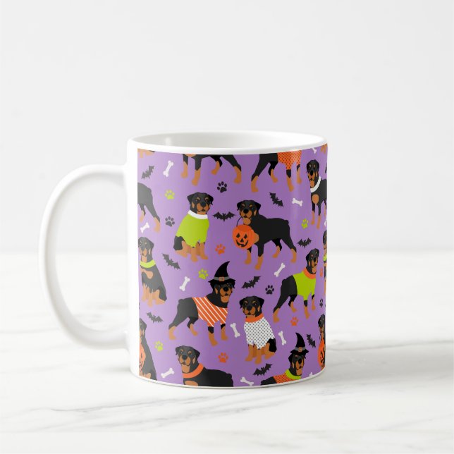 Rottweiler Dog Halloween Coffee Mug (Left)