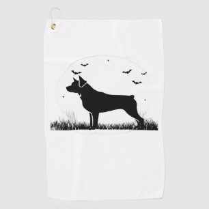 Rottweiler Dog – Halloween Moon Silhouette Oversiz Golf Towel