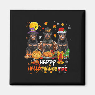 Rottweiler Dog Happy Halloween Thanksgiving Merry  Magnet