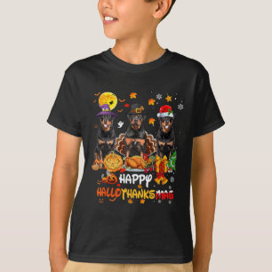 Rottweiler Dog Happy Halloween Thanksgiving Merry  T-Shirt