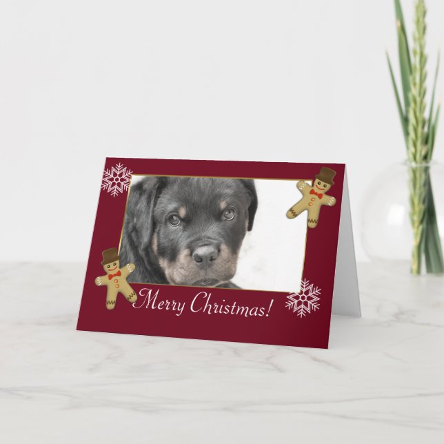 Rottweiler dog holiday card (Front)
