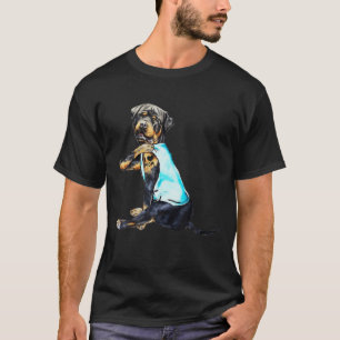 Rottweiler Dog I Love Mum Tattooed Dog Mother Day T-Shirt