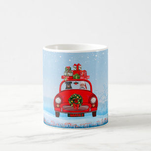 Rottweiler Dog In Car With Santa Claus  Coffee Mug