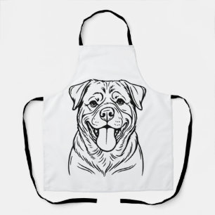 Rottweiler Dog Line Art � minimalist art line Apron