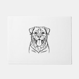 Rottweiler Dog Line Art � minimalist art line Doormat