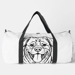 Rottweiler Dog Line Art � minimalist art line Duffle Bag