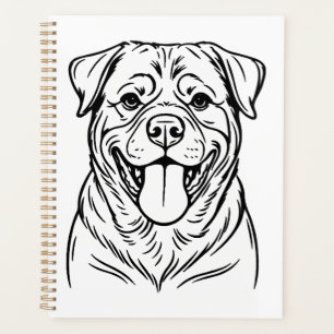 Rottweiler Dog Line Art � minimalist art line Planner