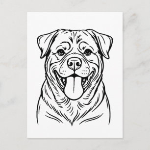 Rottweiler Dog Line Art � minimalist art line Postcard
