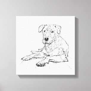 Rottweiler Dog Lover Minimalist Illustration Canvas Print