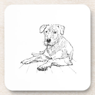 Rottweiler Dog Lover Minimalist Illustration Coaster