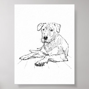 Rottweiler Dog Lover Minimalist Illustration Poster
