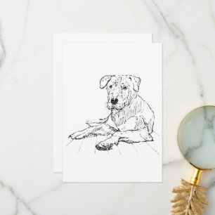 Rottweiler Dog Lover Minimalist Illustration Thank You Card