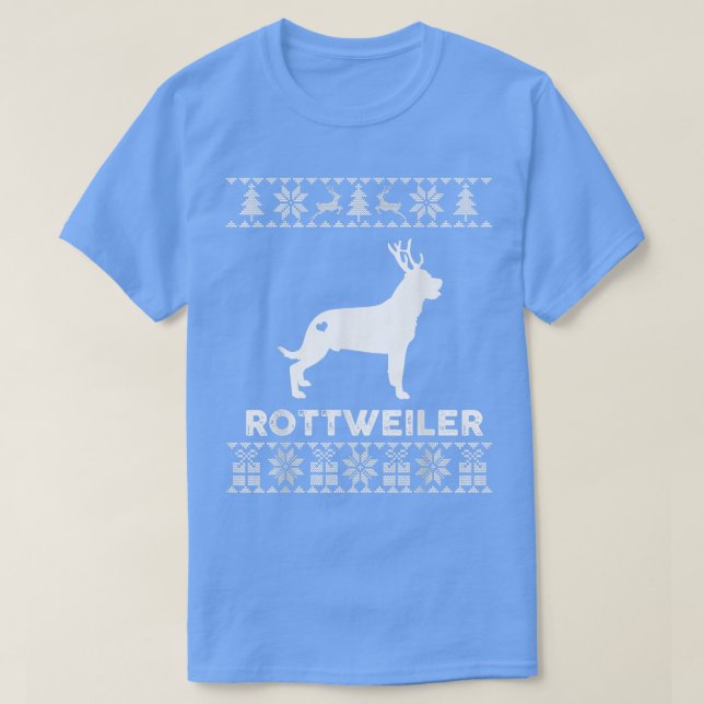 Rottweiler Dog Lover Xmas Reindeer Ugly Christmas  T-Shirt (Design Front)