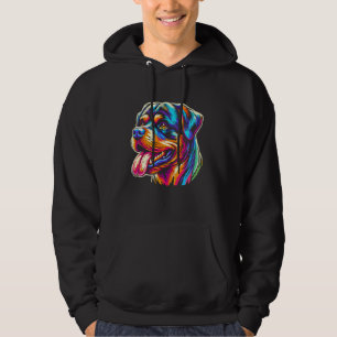 Rottweiler Dog Lovers Colourful Portrait Hoodie