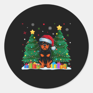 Rottweiler Dog Lovers Santa Hat Ugly Christmas Swe Classic Round Sticker
