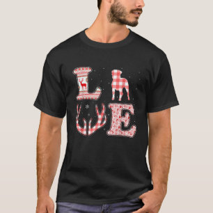Rottweiler Dog Lovers Xmas Red Plaid Reindeer Ugly T-Shirt