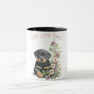 Rottweiler Dog Mum Floral Mug