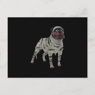 Rottweiler Dog Mummy Halloween Costume Dog Lovers Announcement Postcard
