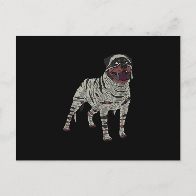 Rottweiler Dog Mummy Halloween Costume Dog Lovers Announcement Postcard (Front)