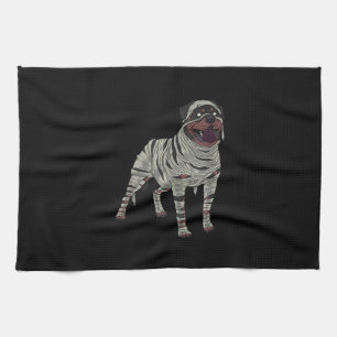 Rottweiler Dog Mummy Halloween Costume Dog Lovers Tea Towel