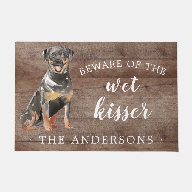 Rottweiler Dog Personalised Door Mat (Front)