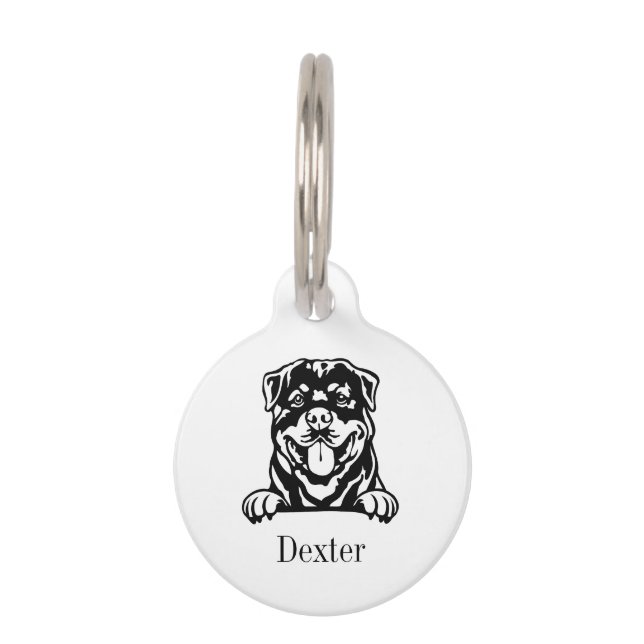 rottweiler dog personalised name tag (Front)