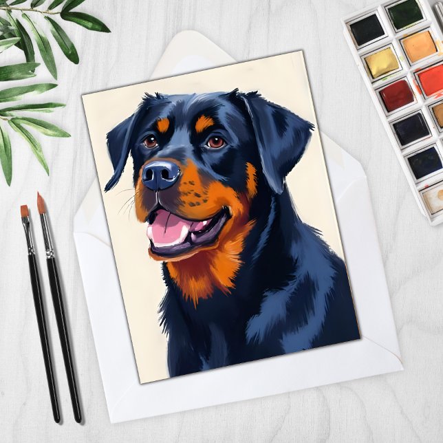 Rottweiler Dog Pet Painting Card (Creator Uploaded)